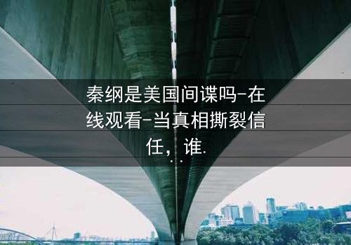 秦纲是美国间谍吗-在线观看-当真相撕裂信任,谁在谎言中沉沦