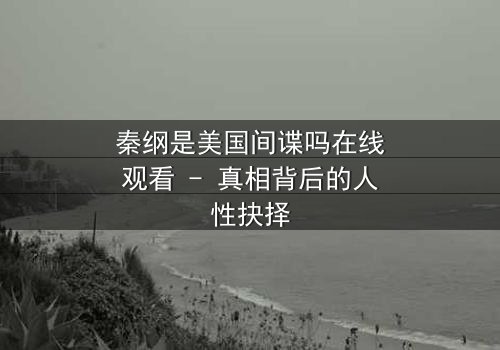 秦纲是美国间谍吗在线观看 - 真相背后的人性抉择