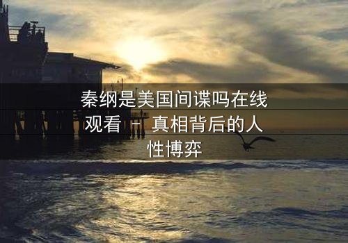 秦纲是美国间谍吗在线观看 - 真相背后的人性博弈