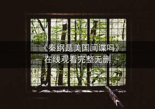 《秦纲是美国间谍吗》- 在线观看完整无删 - 揭开身份谜团的终极对决