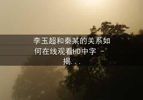 李玉超和秦某的关系如何在线观看HD中字 - 揭开他们之间隐藏的惊天秘密