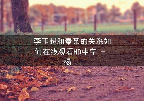 李玉超和秦某的关系如何在线观看HD中字 - 揭开这段复杂纠葛的真相