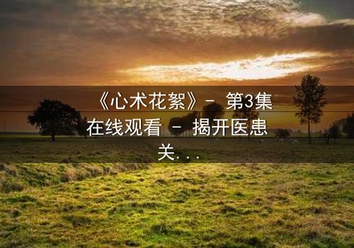 《心术花絮》- 第3集在线观看 - 揭开医患关系背后的惊天秘密
