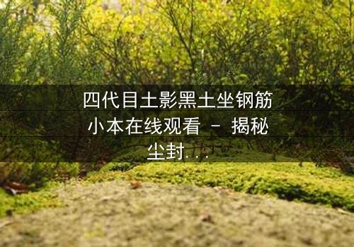 四代目土影黑土坐钢筋小本在线观看 - 揭秘尘封的忍者秘辛与权力之争