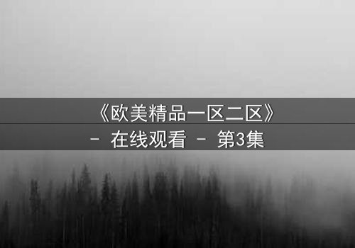 《欧美精品一区二区》- 在线观看 - 第3集