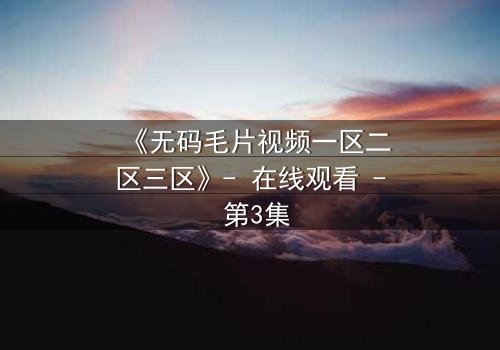 《无码毛片视频一区二区三区》- 在线观看 - 第3集