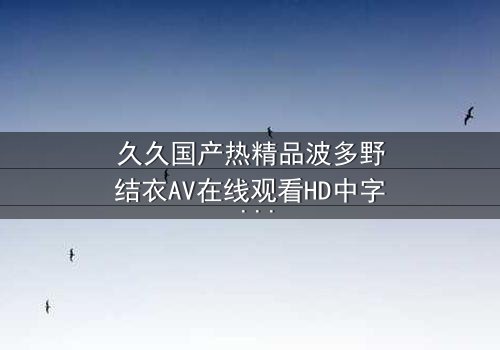久久国产热精品波多野结衣AV在线观看HD中字 - 一场禁忌之恋的终极救赎